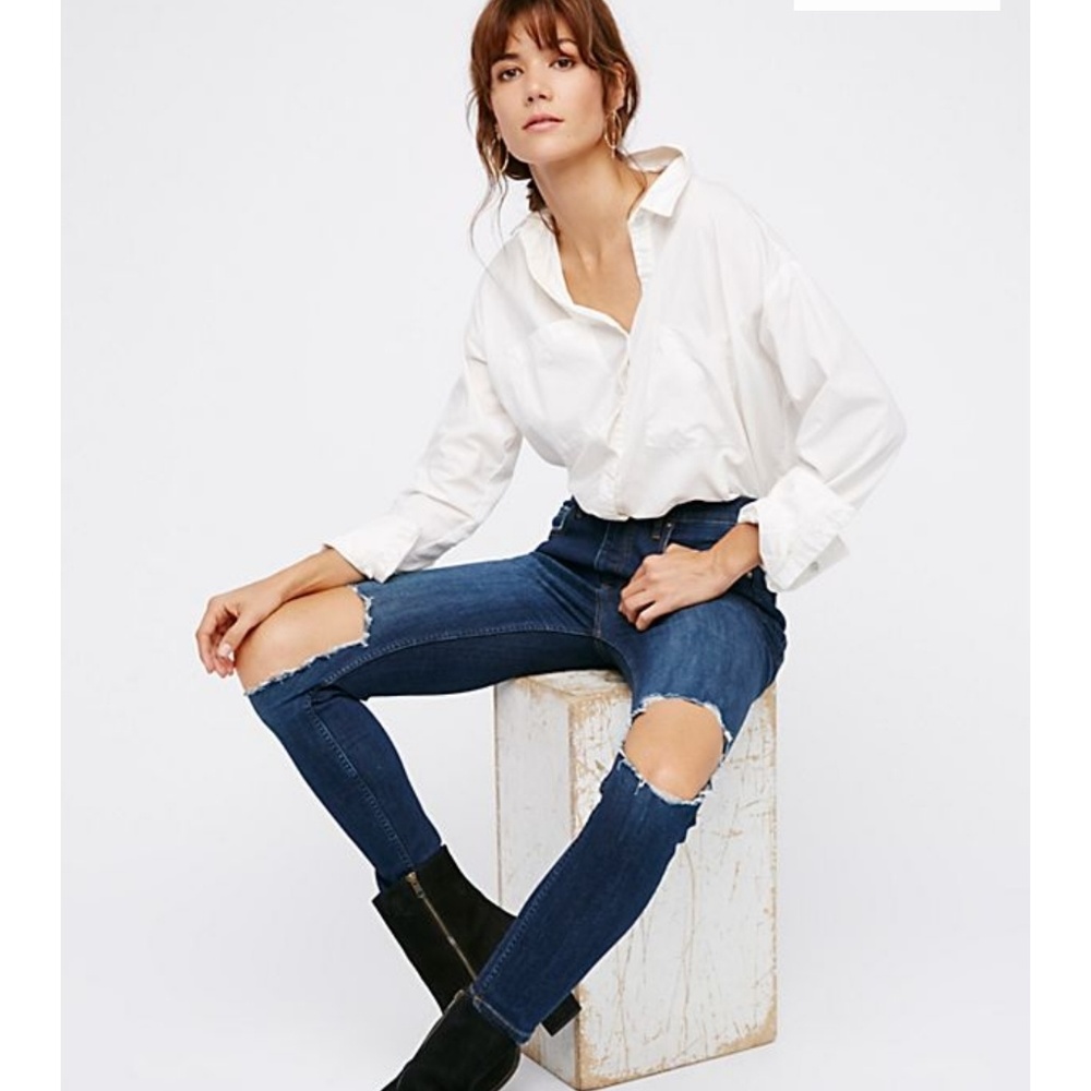 Free People Hi-Rise Indigo Jeans